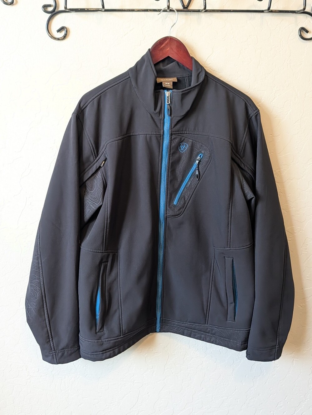 Ariat Softshell Black Blue Full Zip Jacket